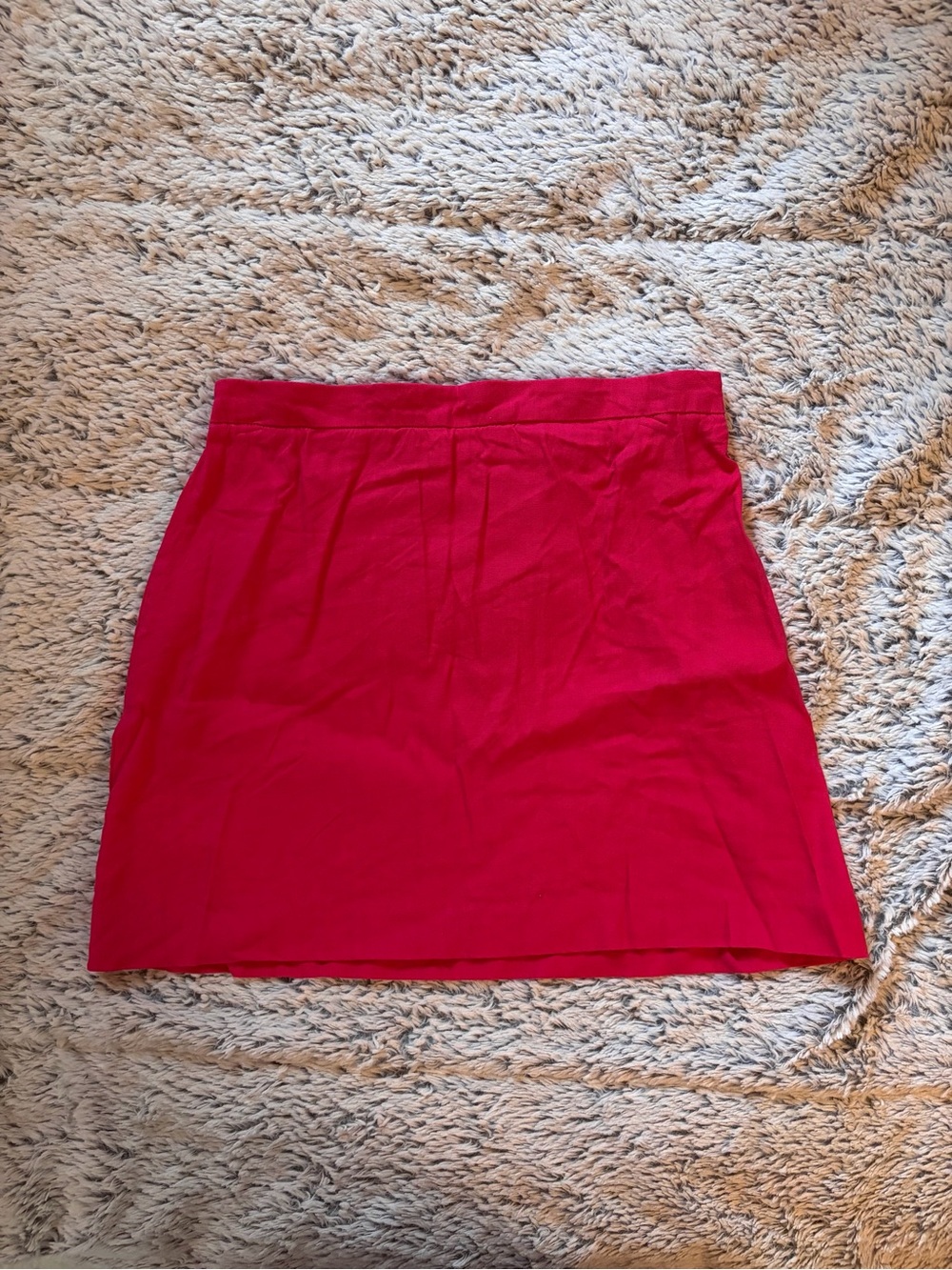 Hot Pink Linen Mini Skirt - Picture 2 of 4